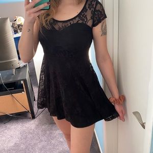 Black Dress with lace overlay